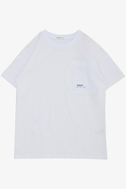 Tricou Băiat cu Text Buzunar Imprimat 9-14 Ani, Alb