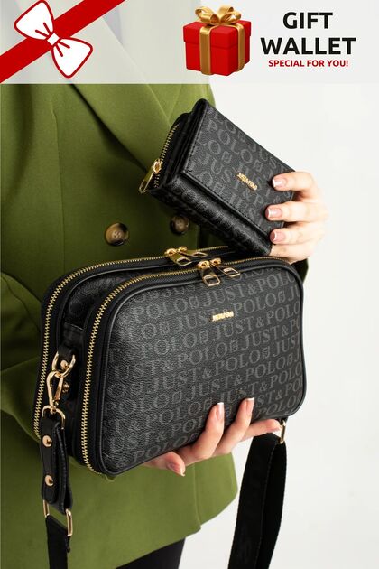 Women's 5 Compartment Crossbody Bag Shoulder Bag and Wallet Combination