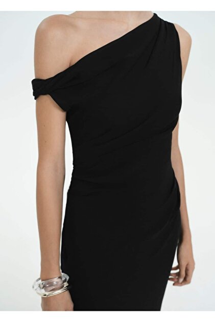 MANGO Asymmetrical Pleated Dress- Trendyol