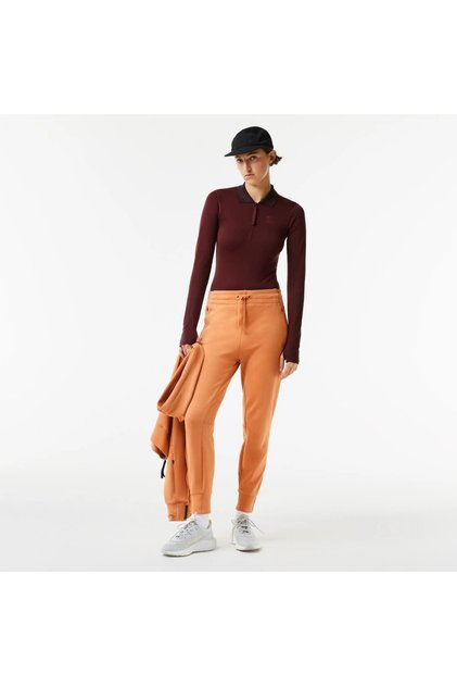 Active Kadın Slim Fit Uzun Kollu Yarım Fermuarlı Desenli Bordo Body