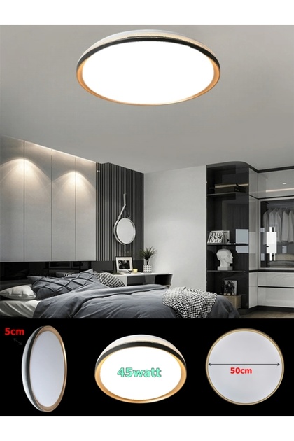 LEDLİ TAVAN ARMATÜR, 45WATT – BEYAZ IŞIK – 7000K,50cm Yuvarlak Modern Avize, 4150 Lümen Güçlü Avize