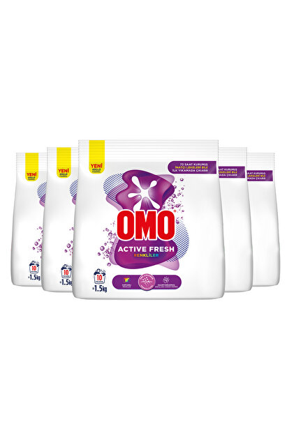 Omo Active Fresh Renkliler Toz Deterjanı 1.5 Kg X5 - Fiyatı, Yorumları