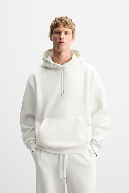 Trend Bi̇z Hooded Kangaroo Pocket 3 Thread Raster Unisex Sweatshirt