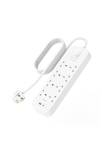وصلة طاقة 18 وات 8 طرق 2 منفذ USB وواقي من زيادة التيار 2 متر