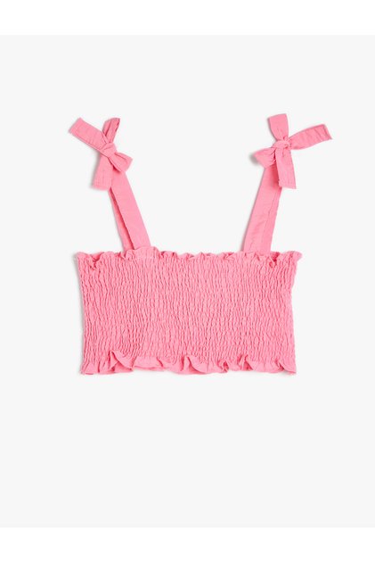 Crop Blouse with Straps and Bow Detail Gipeli Viscose Fabric