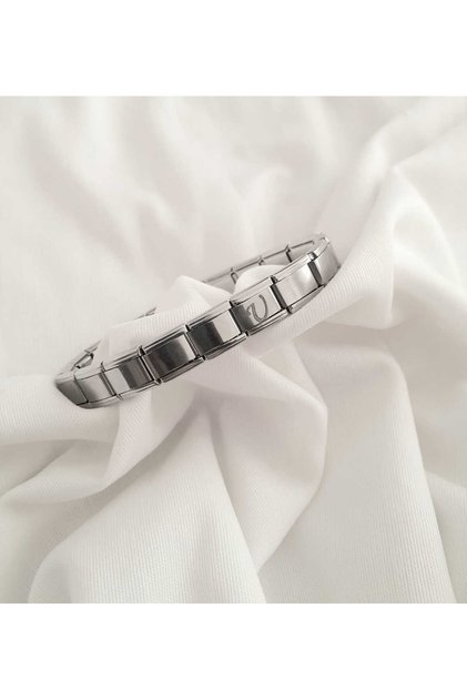 Steel Letter U Italian Bracelet