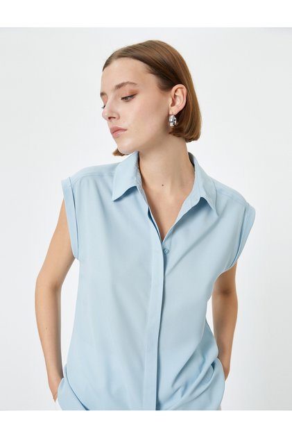 Classic Collar Sleeveless Shirt - Buttoned and Standard Fit