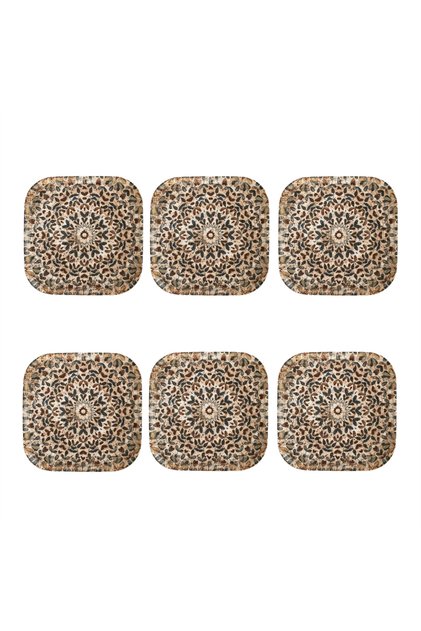 Ephesus Square Pasta Plate Set 17cm - 6 Pieces