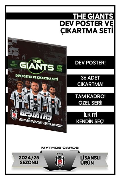 Beşiktaş The Giants 24/25 Poster Ve Çıkartma Seti - Fiyatı, Yorumları