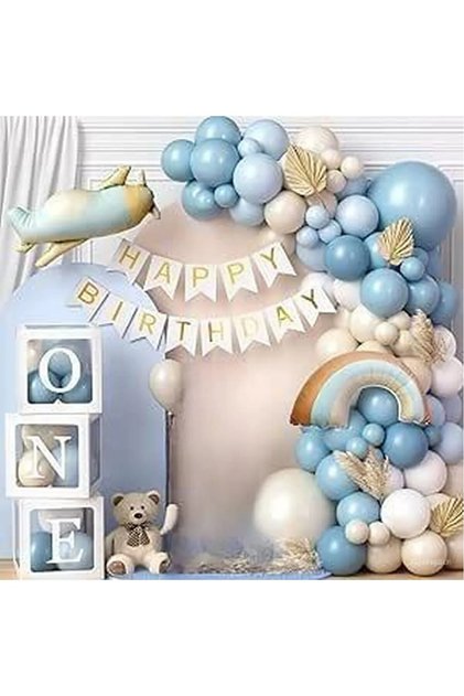 One Boxed Airplane Foiled Balloon Chain Birthday Party Set Ornament