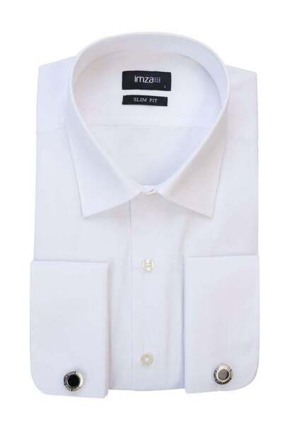 White Long Sleeve Hard Collar Slim Fit Slim Fit Basic Shirt1004225059