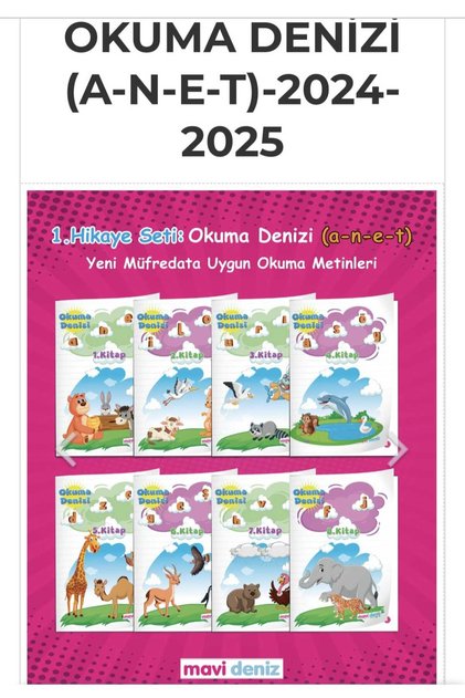 mavideniz yayınları 1.sınıflar için okuma denizi(A-N-E-T) 2025