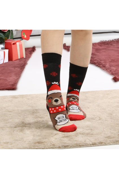 Erkek Kadın Uzun Çorap Yılbaşı Noel Hediye Çocuk Çorabı Renkli Uzun Soket Çorap