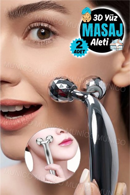 2 Adet Yüz Germe 3D Masaj Silindiri Ince Vücut Şekli Makinesi V Yüz Germe Aleti Çene
