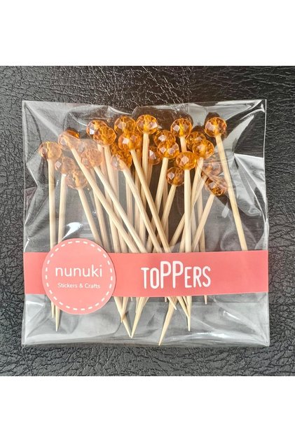 Crystal Beaded Orange Cocktail Presentation Toothpick 25Pcs 7cm Party Ornament Halloween Halloween 0027