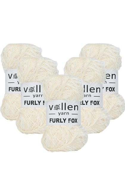 5 Adet Furly Fox El Örgü Ipi Hırka Kazak Ipliği,tuylu Ip,pelus Ip,sakalli Ip,,paspas Ipi, Ekru