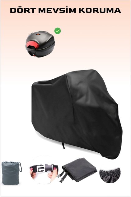 Motorcycle Tarpaulin Black 400Cc Six Motors - Waterproof Elastic Motorcycle Tent with Carrying Bag