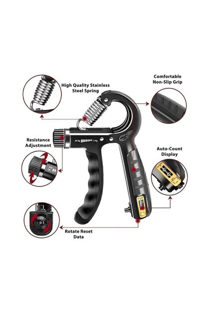 Gear Fit Black Hand Arm Wrist Strengthener Exerciser 5-60 Kg Carpal Direc Hand Spring Device Resistance