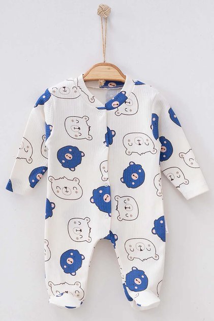 Newborn Baby Outfit One-Piece Cotton Teddy Bear Patterned Jumpsuit