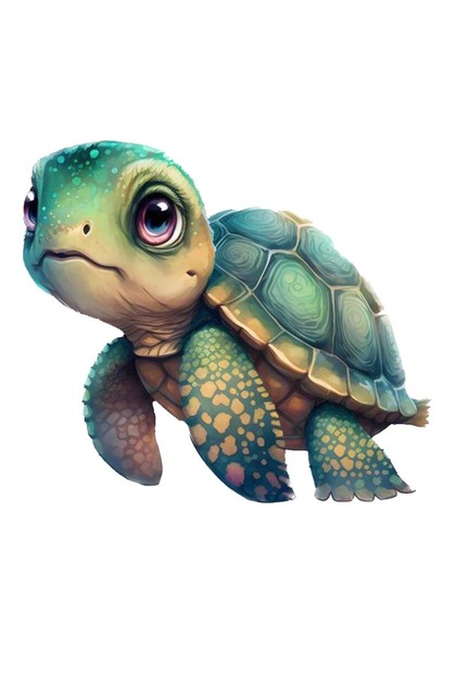 Cute Mini Caretta Caretta Sticker Car, Motorcycle, Helmet, Laptop, Glass Sticker 13X11 cm