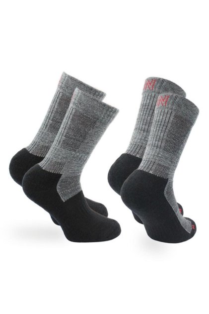 Leonardo Merino Wool Children's Outdoor Socks 2 Pack Gray