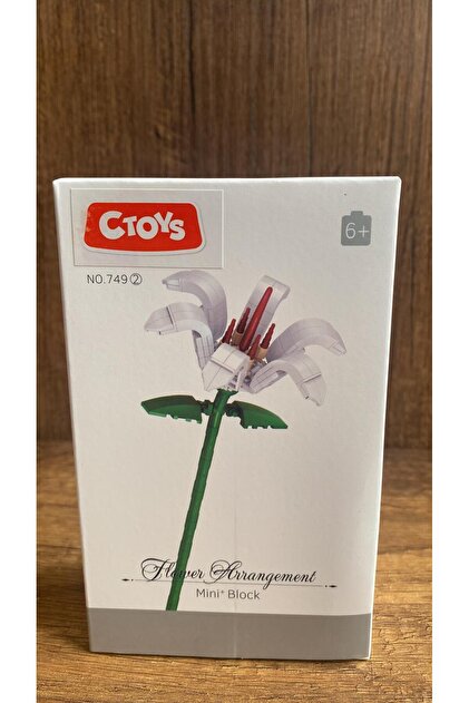 lily_Sa出品！ scntoys Yapı Oyuncakları Çiçek Lilyum Çiçeği Yapı Oyuncağı Beyaz
