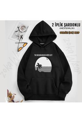 ZOKAWEAR Nbhd The Neighbourhood Baskılı Kapüşonlu Sweatshirt (2