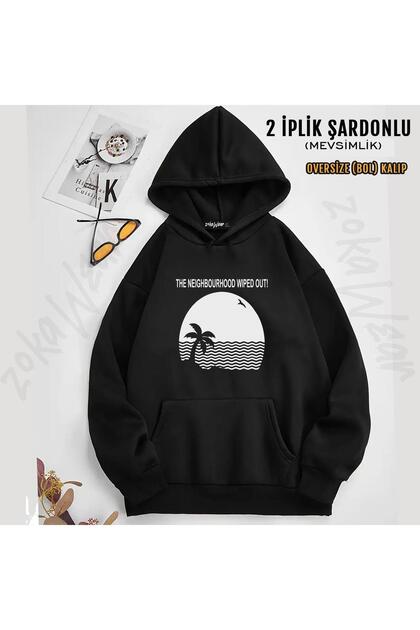 ZOKAWEAR Nbhd The Neighbourhood Baskılı Kapüşonlu Sweatshirt (2