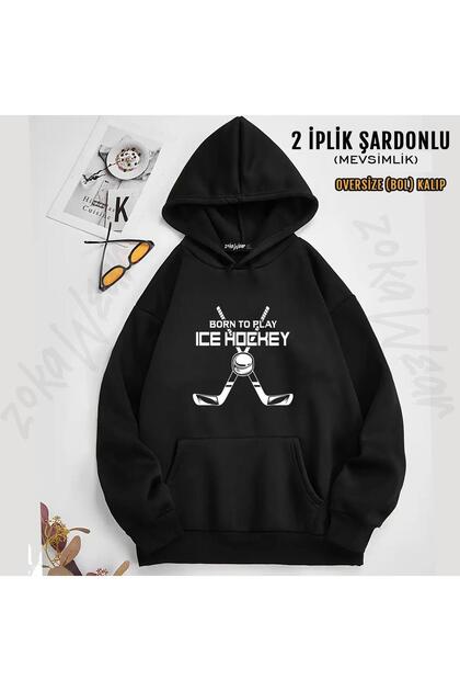Ice Hockey Ice Hockey3 Printed Hooded Sweatshirt (2 Thread)