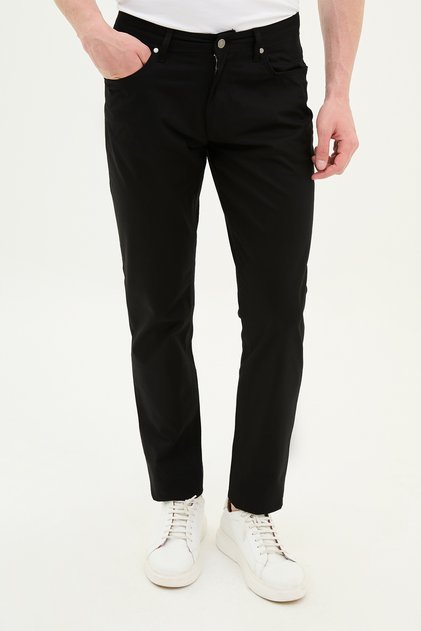 Düz Super Slim Fit Erkek Kot Pantolon Siyah - 33008.24Y