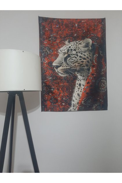 Ethnic Rug and Leopard Print Design Wall Tapestry