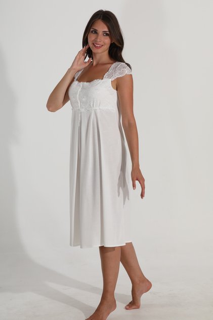2094 Ecru Strappy Maternity and Maternity Pajamas Single Nightgown