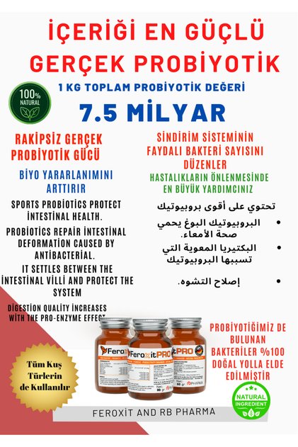 Probiyotik Kafes Kuşları Ve Kanatlılar Için [ Içeriği En Iyi Kuş Probiyotiği ] 80 Gr