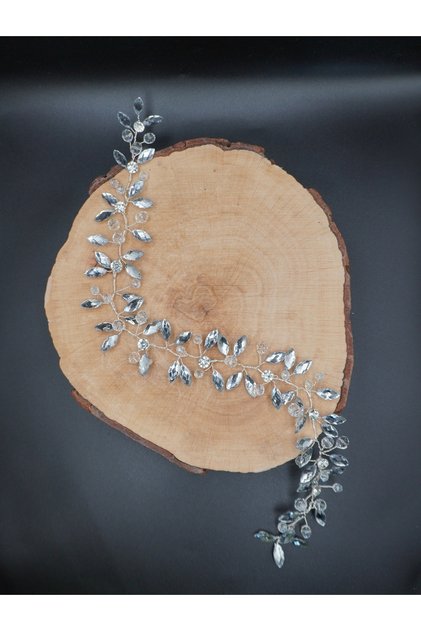 Completely Handmade, Stylish and Elegant Wedding and Engagement Bridal Crown and Hair Accessory with Crystal Stones