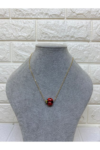 Gold Chain Ladybug Motif Necklace - Gift