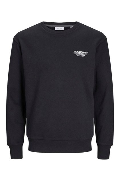 Jack&Jones Yuvarlak Yaka Rahat Kesim Uzun Kollu Siyah Erkek Sweatshirt 12256831