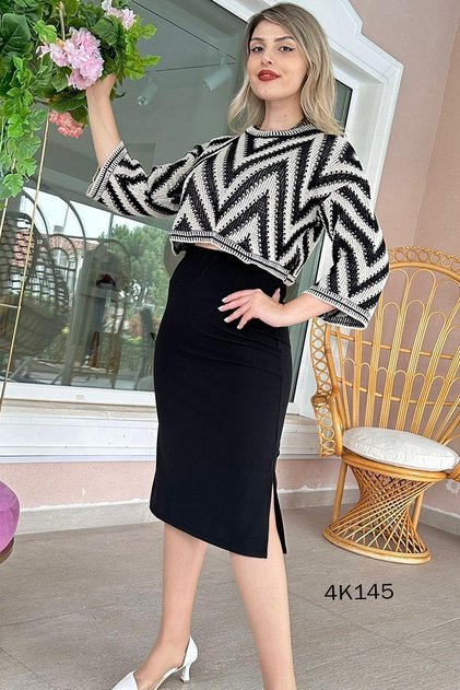 Scuba Crepe Elastic Waist Skirt 4K145