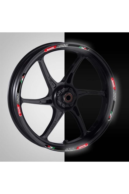 Benelli Kırmızı 3D Reflektif Yansıtma Özellikli Damla Jant Şeridi