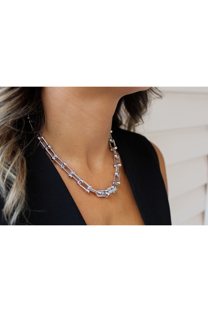 Silver Zirkon Taşlı Marka Model Kolye LLAKL50149