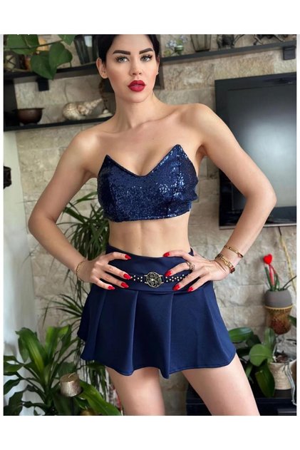 Sequined Bustier.