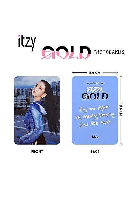 Kpop Dünyasi ITZY '' Gold '' Nemo Blue Ver. Photocards Set
