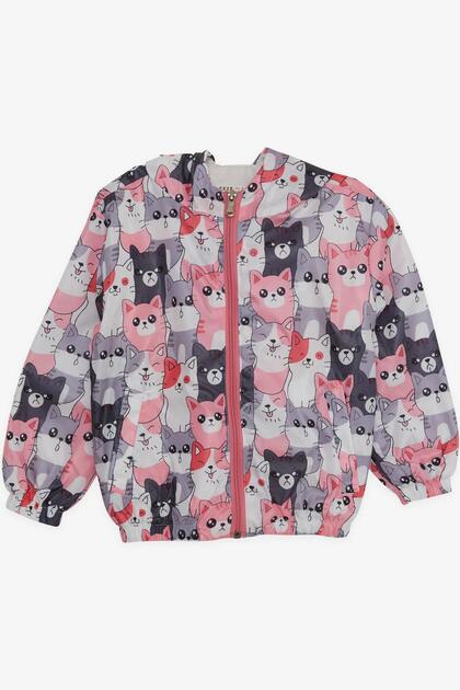 Girl's Raincoat with Cute Kitten Pattern, 1-5 Years, Mixed Color