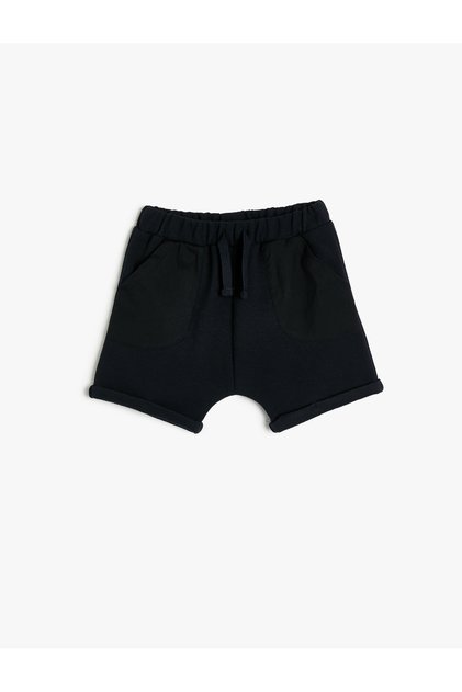 Basic Shorts with Tie Waist Pockets and Parachute Pocket Detail