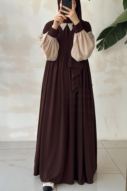 Hijabi Elbise- Acı kahve