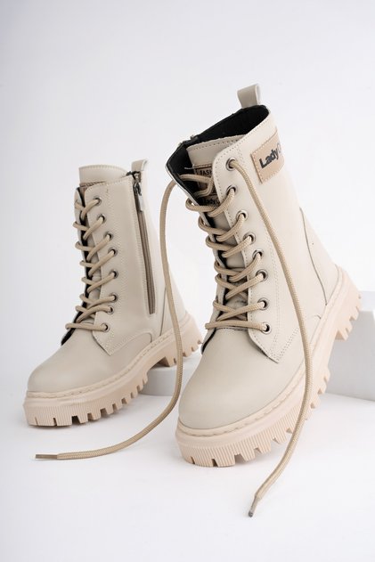 Kids Boots Beige Girl's Zippered Boots