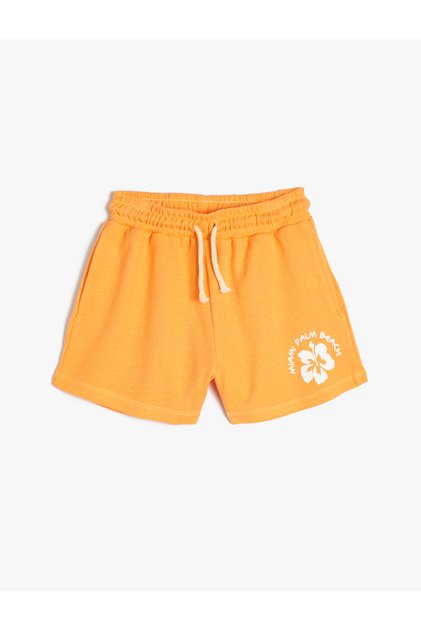 Mini Shorts Tie Waist Tropical Printed Cotton