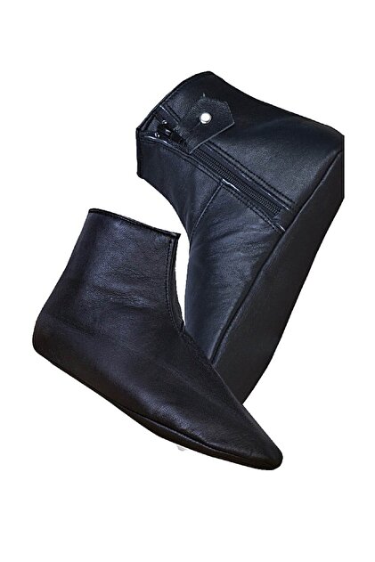 Mest Socks Goat Skin Lined Zippered Ablution Socks Black