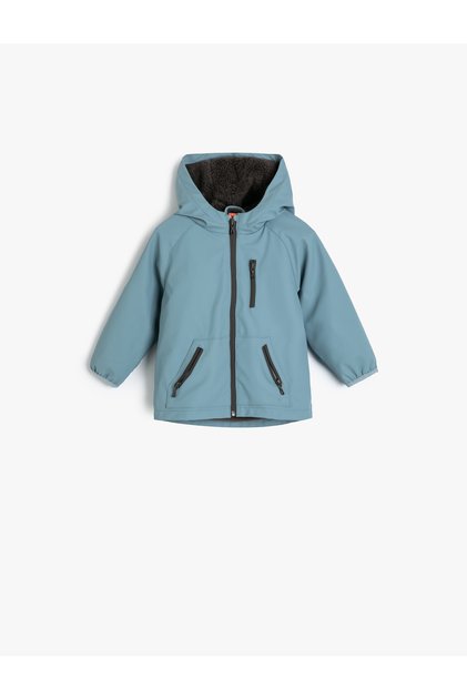 Hooded Raincoat Plush Lined Waterproof Cover Pocket