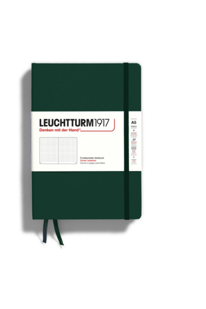 Leuchttrum 1917 Medium(A5) Hard Cover, 251 Numbered Dotted Pages Notebook Forest Green 36725