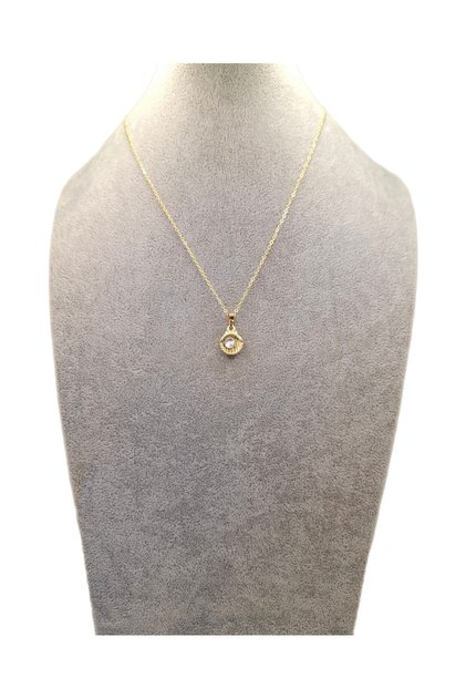 Gold Color Single Stone Sea Shell Necklace